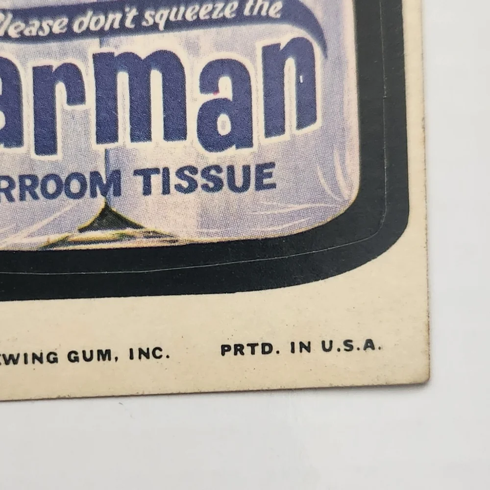 🧻 RARE Tan Back Vintage 1973 Wacky Packages - Barman Sticker (Topps) trading🍻